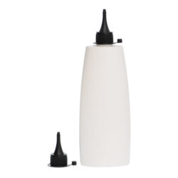 Botella Oval 400 ml HDPE Blanca con Cánula Negro de Presión (24/410) - Botellas HDPE