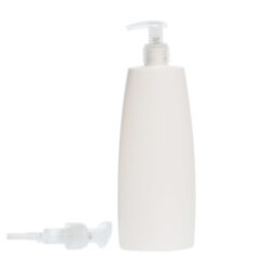 Botella Oval 400 ml HDPE Blanca Dosificador Traslúcido (24/410) - Botellas HDPE