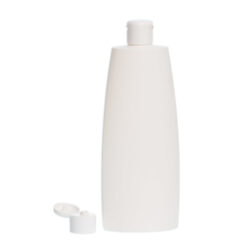 Botella Oval 400 ml HDPE Blanca con Tapón Bisagra Blanco (24/410) - Botellas HDPE