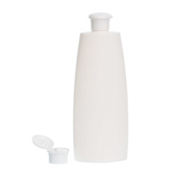 Botella Oval 400 ml HDPE Blanca con Tapón Bisagra Seta Blanco (24/410) - Botellas HDPE