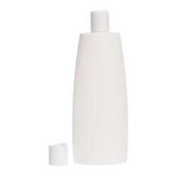 Botella Oval 400 ml HDPE Blanca con Tapón Disc Top Blanco (24/410) - Botellas HDPE