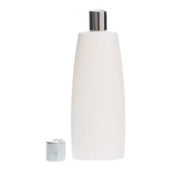 Botella Oval 400 ml HDPE Blanca con Tapón Disc Top Funda Aluminio (24/410) - Botellas