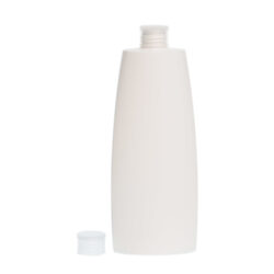 Botella Oval 400 ml HDPE Blanca con Tapón Traslúcido (24/410) - Botellas HDPE