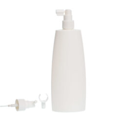 Botella Oval 400 ml HDPE Blanca con spray Trompeta Blanco (24/410) - Botellas HDPE