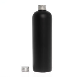 Botella 500 ml HDPE Negro con Tapón Aluminio (24/410) - Botellas HDPE