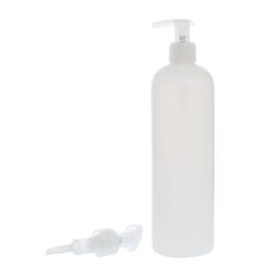 Botella 500 ml HDPE Traslúcido con Dosificador Ancho Traslúcido (24/410) - Botellas HDPE