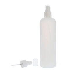 Botella 500 ml HDPE Traslúcido con Vaporizador Blanco (24/410) - Botellas HDPE