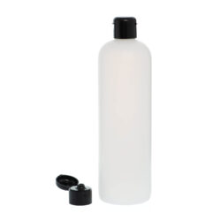 Botella 500 ml HDPE Traslúcido con Tapón Bisagra Negro (24/410) - Botellas HDPE
