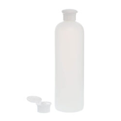 Botella 500 ml HDPE Traslúcido con Tapón Bisagra Seta Blanco (24/410) - Botellas HDPE
