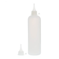 Botella 500 ml HDPE Traslúcido con Tapón Cánula Traslúcido y Capuchón de Presión (24/410) - Botellas HDPE