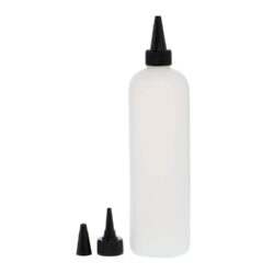 Botella 500 ml HDPE Traslúcido con Tapón Cánula Negra y Capuchón de Rosca (24/410) - Botellas HDPE