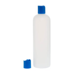Botella 500 ml HDPE Traslúcido con Tapón Disc-Top Azul (24/410) - Botellas HDPE