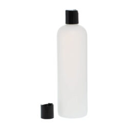 Botella 500 ml HDPE Traslúcido con Tapón Disc-Top Negro (24/410) - Botellas HDPE
