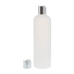 Botella 500 ml HDPE Traslúcido con Tapón Disc-Top Plata Aluminio (24/410) - Botellas HDPE