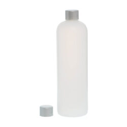 Botella 500 ml HDPE Traslúcido con Tapón Gris Plata (24/410) - Botellas HDPE