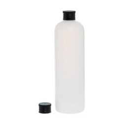 Botella 500 ml HDPE Traslúcido con Tapón Negro (24/410) - Botellas HDPE