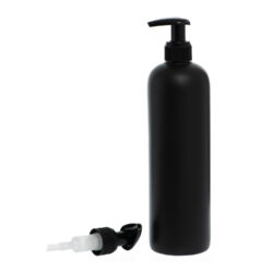 Botella 500 ml HDPE Negro con Dosificador Ancho Negro (24/410) - Botellas HDPE