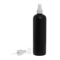 Botella 500 ml HDPE Negro con Vaporizador Blanco (24/410) - Botellas HDPE