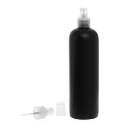 Botella 500 ml HDPE Negro con Vaporizador Traslúcido (24/410) - Botellas HDPE