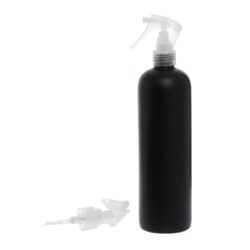Botella 500 ml HDPE Negro con Pistola Spray Trigger Blanco (24/410) - Botellas HDPE