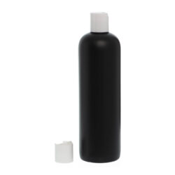 Botella 500 ml HDPE Negro con Tapón Disc-Top Blanco (24/410) - Botellas HDPE