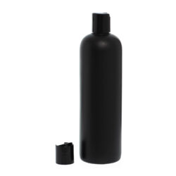 Botella 500 ml HDPE Negro con Tapón Disc-Top Negro (24/410) - Botellas HDPE