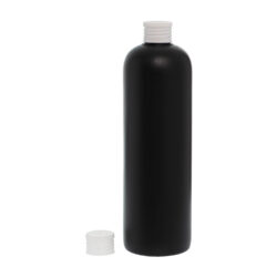 Botella 500 ml HDPE Negro con Tapón Blanco (24/410) - Botellas HDPE