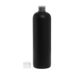 Botella 500 ml HDPE Negro con Tapón Traslúcido (24/410) - Botellas HDPE
