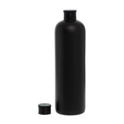 Botella 500 ml HDPE Negro con Tapón Negro (24/410) - Botellas HDPE