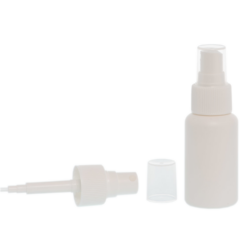Botella 50 ml HDPE Blanco con Vaporizador Blanco Invertido 360º (24/410) - Amenities