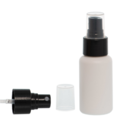 Botella 50 ml HDPE Blanco con Vaporizador Negro (24/410) - Amenities