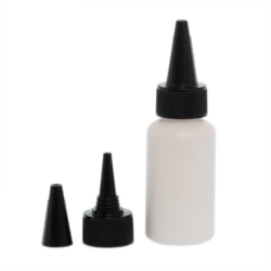 Botella 50 ml blanca Tapón Cánula Negro Rosca