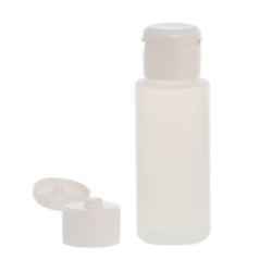 Botella 60 ml HDPE Traslúcido con Tapón Bisagra Blanco (24/410) - Amenities