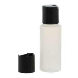 Botella 60 ml HDPE Traslúcido con Tapón Disc-Top Negro (24/410) - Amenities