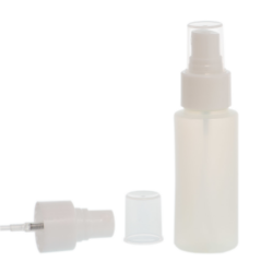 Botella 60 ml HDPE Traslúcido con Vaporizador Blanco (24/410) - Amenities