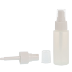 Botella 60 ml HDPE Traslúcido con Vaporizador Blanco Invertido 360º (24/410) - Amenities