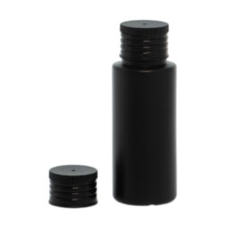 Botella 60 ml HDPE Negro con Tapón Negro (24/410) - Amenities