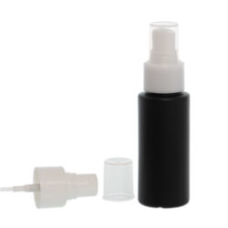 Botella 60 ml HDPE Negro con Vaporizador Blanco (24/410) - Amenities