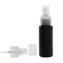 Botella 60 ml HDPE Negro con Vaporizador Traslúcido (24/410) - Amenities