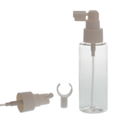 Botella 100 ml PET Transparente con Vaporizador Trompeta Blanco (24/410) - Botellas PET