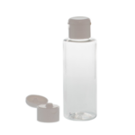 Botella-100ml-PET-Recto-Transparente-tapon-Bisagra-Blanco