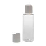 Botella-100ml-PET-Recto-Transparente-tapon-Disc-Top-Blanco