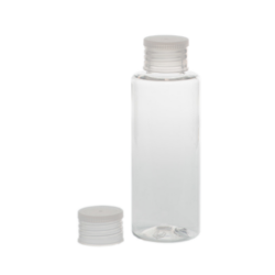 Botella 100 ml PET Transparente con Tapón Traslúcido (24/410) - Botellas PET
