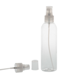 Botella 200 ml PET Transparente Curvo con Vaporizador Traslúcido (24/410) - Botellas PET