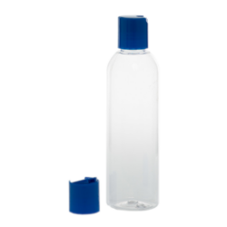 Botella 200 ml PET Transparente Curvo con Disc-Top Azul (24/410) - Botellas PET