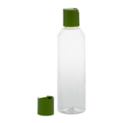 Botella 200 ml PET Transparente Curvo con Disc-Top Verde (24/410) - Botellas PET