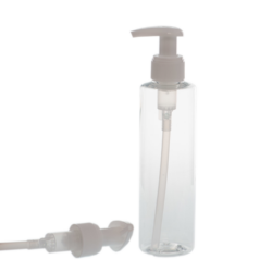 Botella 200 ml PET Transparente con Dosificador Blanco (24/410) - Botellas PET