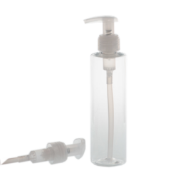 Botella 200 ml PET Transparente con Dosificador Traslúcido (24/410) - Botellas PET