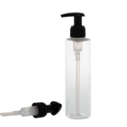 Botella 200 ml PET Transparente con Dosificador Negro (24/410) - Botellas PET