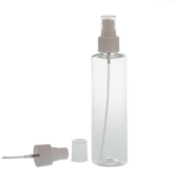 Botella 200 ml PET Transparente con Vaporizador Blanco (24/410) - Botellas PET